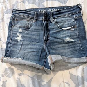 American Eagle Outfitters Distressed Blue Jean Shorts